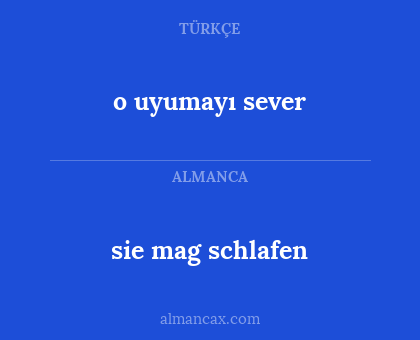 o uyumayı sever - sie mag schlafen