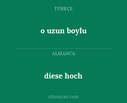 diese hoch - o uzun boylu
