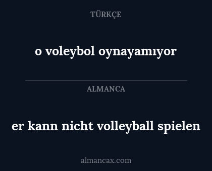 er kann nicht volleyball spielen - o voleybol oynayamıyor