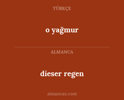 dieser regen - o yağmur
