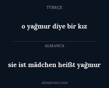 sie ist mädchen heißt yağmur - o yağmur diye bir kız