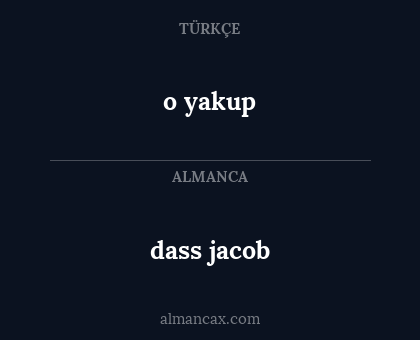 o yakup - dass jacob