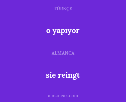 sie reingt - o yapıyor