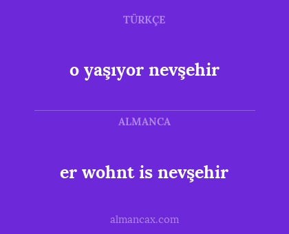 o yaşıyor nevşehir - er wohnt is nevşehir