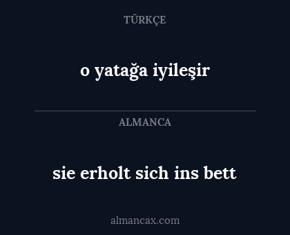 sie erholt sich ins bett - o yatağa iyileşir
