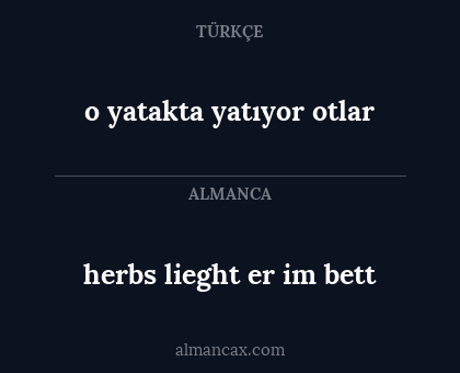 herbs lieght er im bett - o yatakta yatıyor otlar