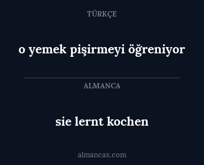 o yemek pişirmeyi öğreniyor - sie lernt kochen