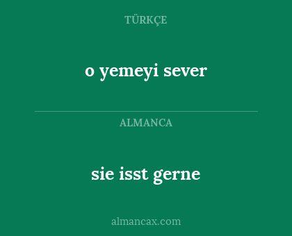 sie isst gerne - o yemeyi sever