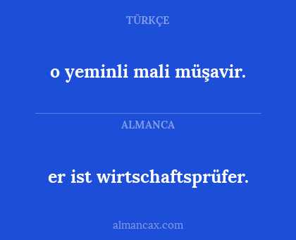 er ist wirtschaftsprüfer. - o yeminli mali müşavir.
