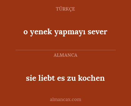 sie liebt es zu kochen - o yenek yapmayı sever