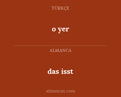 das isst - o yer
