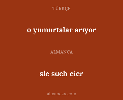 sie such eier - o yumurtalar arıyor