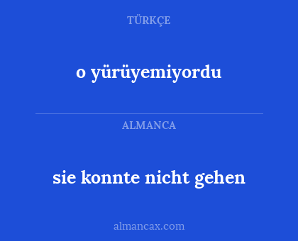 o yürüyemiyordu - sie konnte nicht gehen