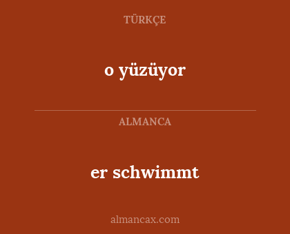 er schwimmt - o yüzüyor