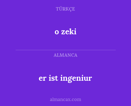 er ist ingeniur - o zeki