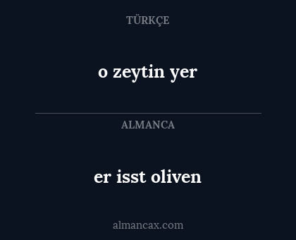 er isst oliven - o zeytin yer