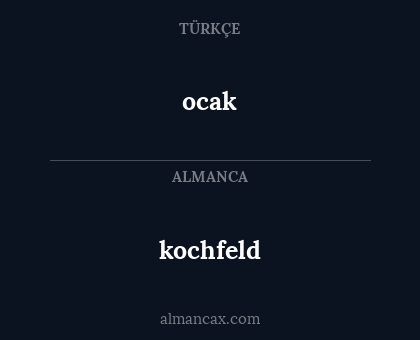 ocak - kochfeld