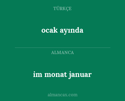 ocak ayında - im monat januar