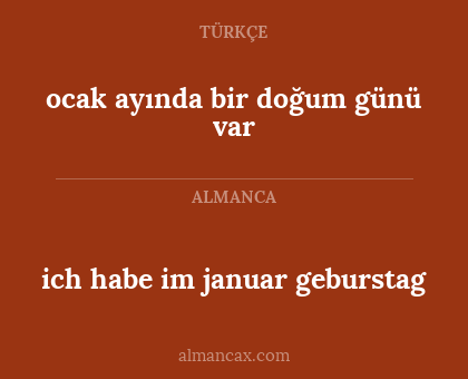 ocak ayında bir doğum günü var - ich habe im januar geburstag