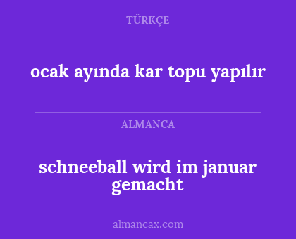 schneeball wird im januar gemacht - ocak ayında kar topu yapılır