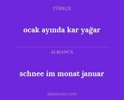 schnee im monat januar - ocak ayında kar yağar