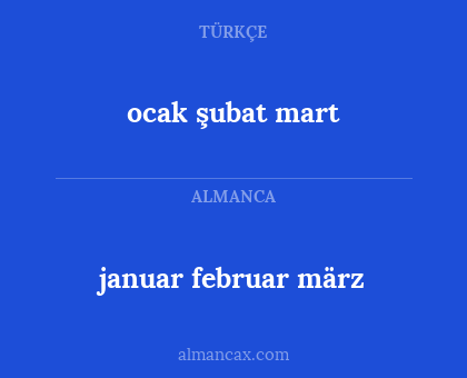 januar februar märz - ocak şubat mart