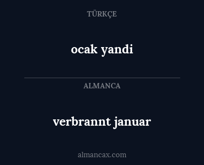 verbrannt januar - ocak yandi