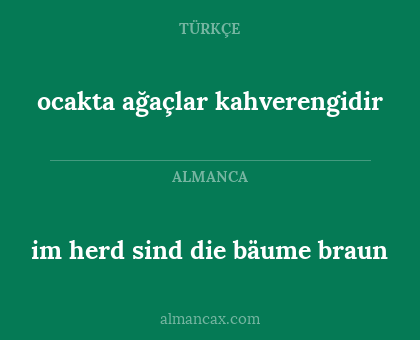 ocakta ağaçlar kahverengidir - im herd sind die bäume braun