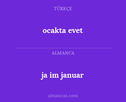 ocakta evet - ja im januar
