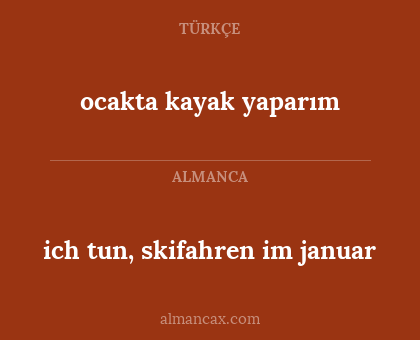 ocakta kayak yaparım - ich tun, skifahren im januar