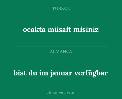 bist du im januar verfügbar - ocakta müsait misiniz