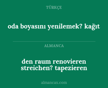 den raum renovieren streichen? tapezieren - oda boyasını yenilemek? kağıt
