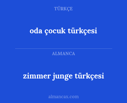 oda çocuk türkçesi - zimmer junge türkçesi