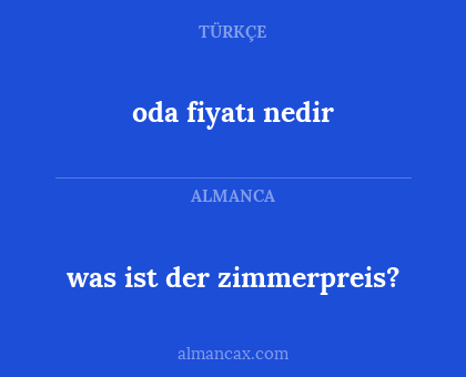 oda fiyatı nedir - was ist der zimmerpreis?
