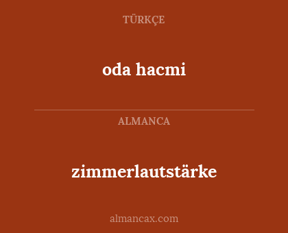 zimmerlautstärke - oda hacmi