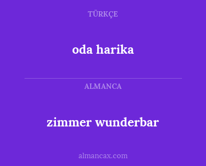 zimmer wunderbar - oda harika