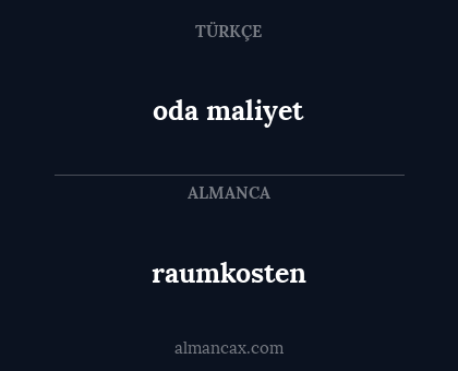 raumkosten - oda maliyet