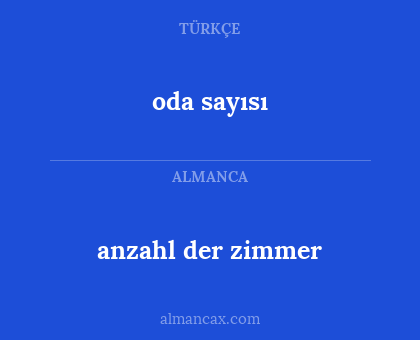 oda sayısı - anzahl der zimmer