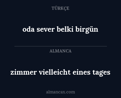 oda sever belki birgün - zimmer vielleicht eines tages