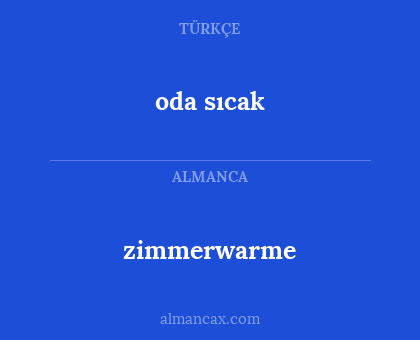zimmerwarme - oda sıcak