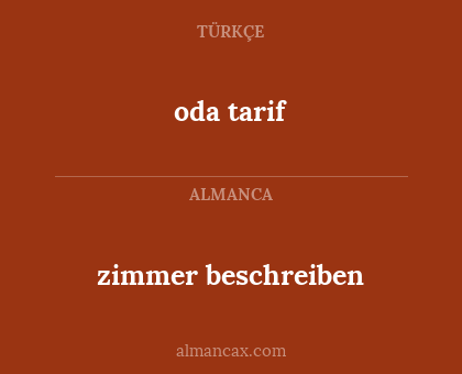 oda tarif - zimmer beschreiben