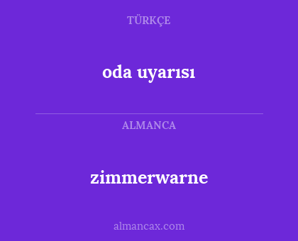 oda uyarısı - zimmerwarne