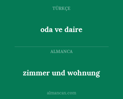 oda ve daire - zimmer und wohnung