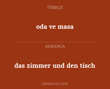 oda ve masa - das zimmer und den tisch