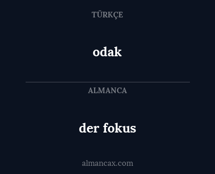 der fokus - odak