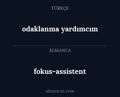 fokus-assistent - odaklanma yardımcım