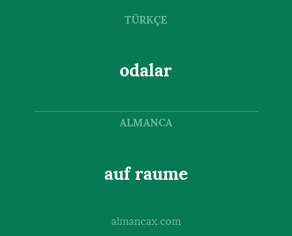 odalar - auf raume