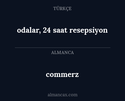 commerz - odalar, 24 saat resepsiyon