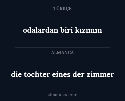 odalardan biri kızımın - die tochter eines der zimmer