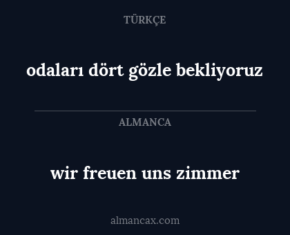 wir freuen uns zimmer - odaları dört gözle bekliyoruz